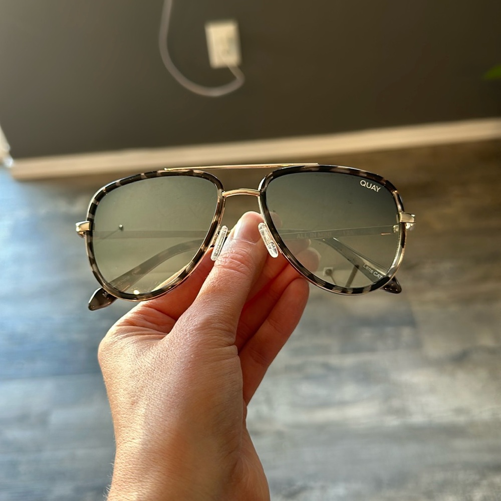 Quay All In Mini mirrored lense tortoise shell sunglasses